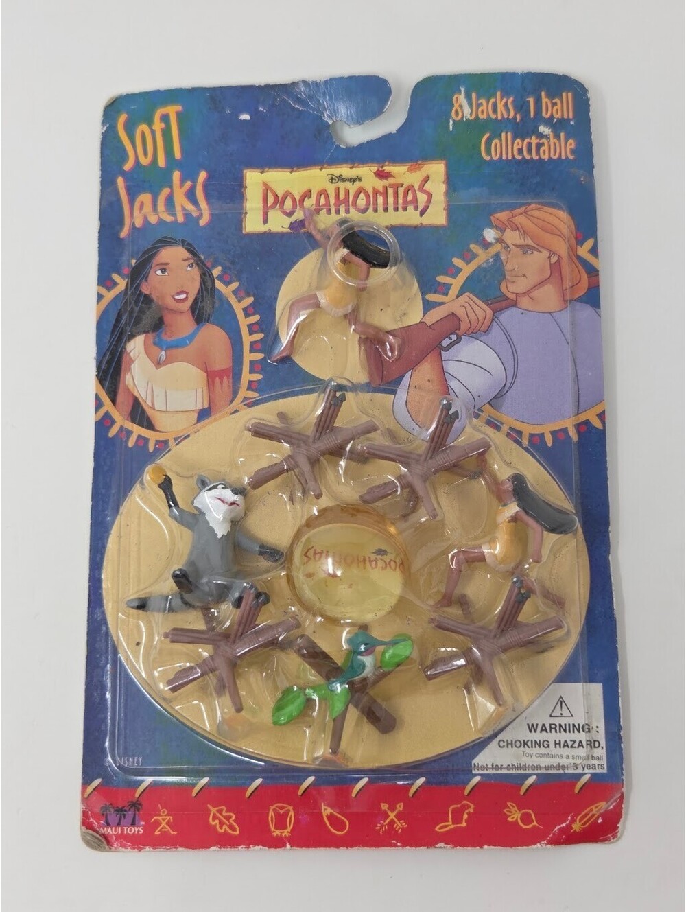 Disney Disneys Pocahontas Soft Jacks 8 Jacks 1 Ball Collectable NOS 1995 Sealed